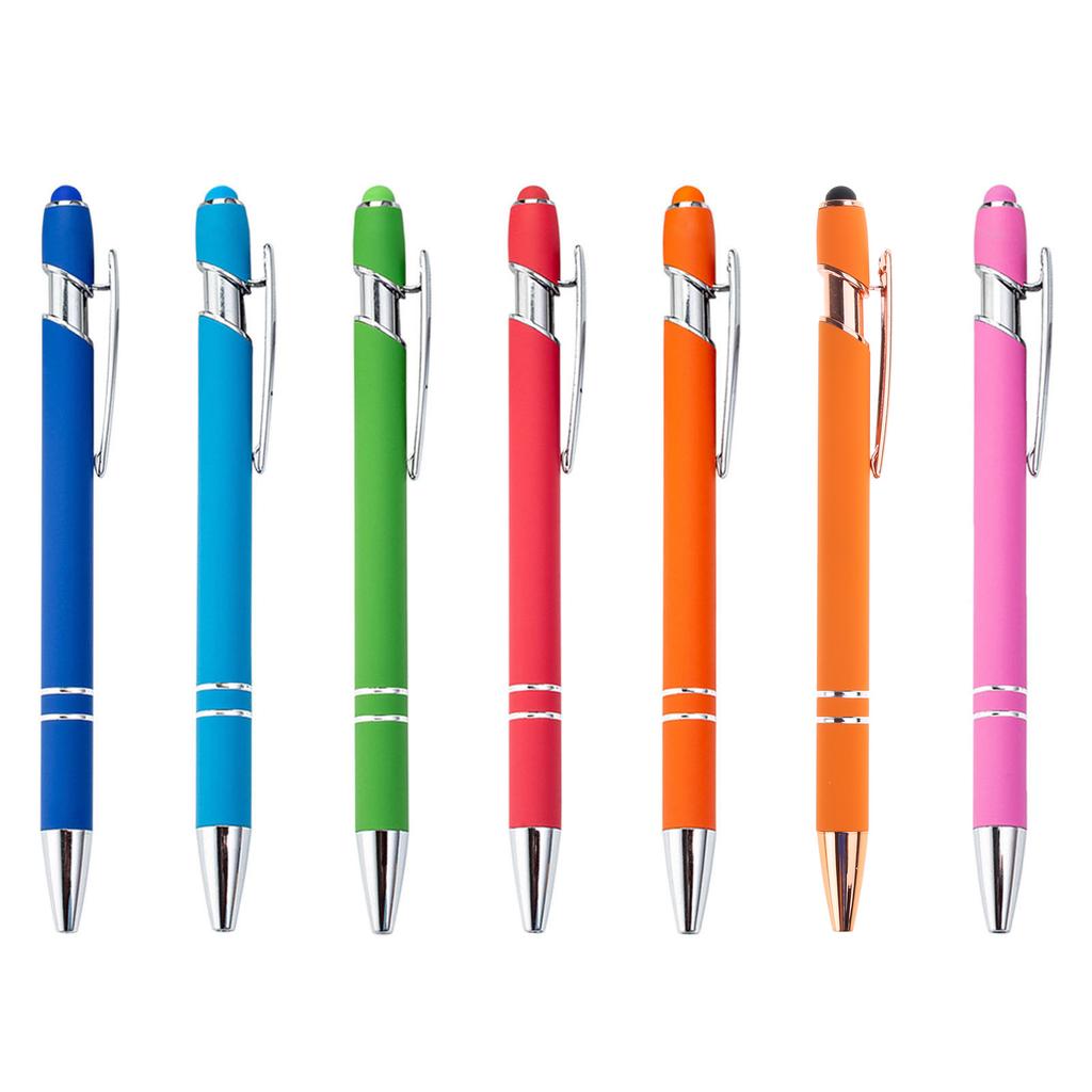 6 bucăți stilou 2-în-1 stilou stilou stilou retractabil cu vârf de stylus, cerneală neagră și scris fără probleme pentru femei bărbați