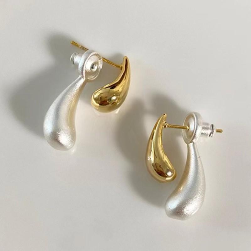 Frech 14K Gold Plated Stud Earrings for Women Vintage Teardrop Earring Jewelry Gifts