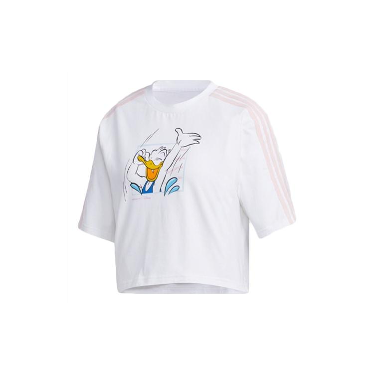 (WMNS) adidas neo Donald Duck Sports Short Sleeve White Women s GJ5650 L