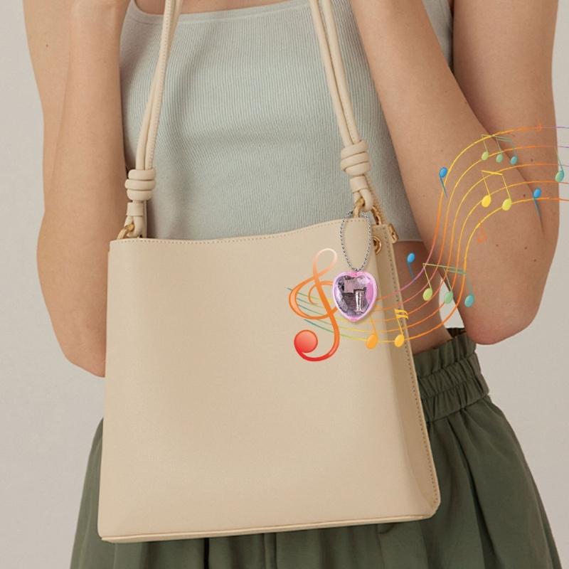 Romance Heart Shaped Music Box Bag Decoration Compact and Portable Pendant with Clear Sound Quality for Loved Ones