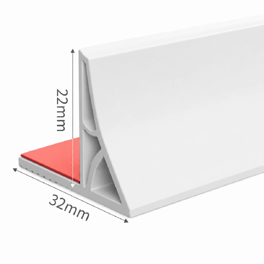 Self Adhesive Countertop Backsplash Double-Rib Support Splash Guard Seal Floor Edge