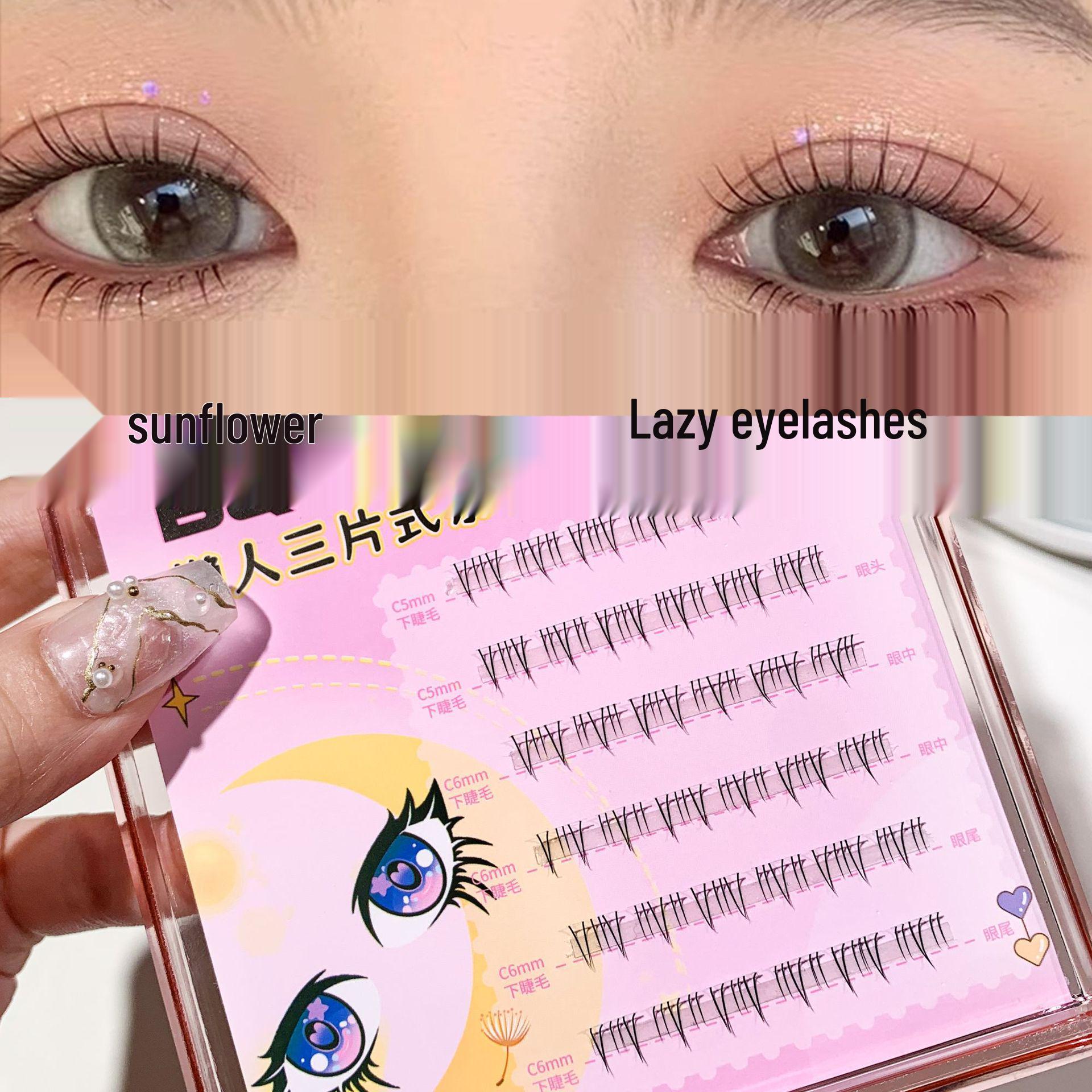 

Natural Thick Cluster Black Stem Eyelashes: Dog-like Round Face with Innocent Puppy Eyes Single Box