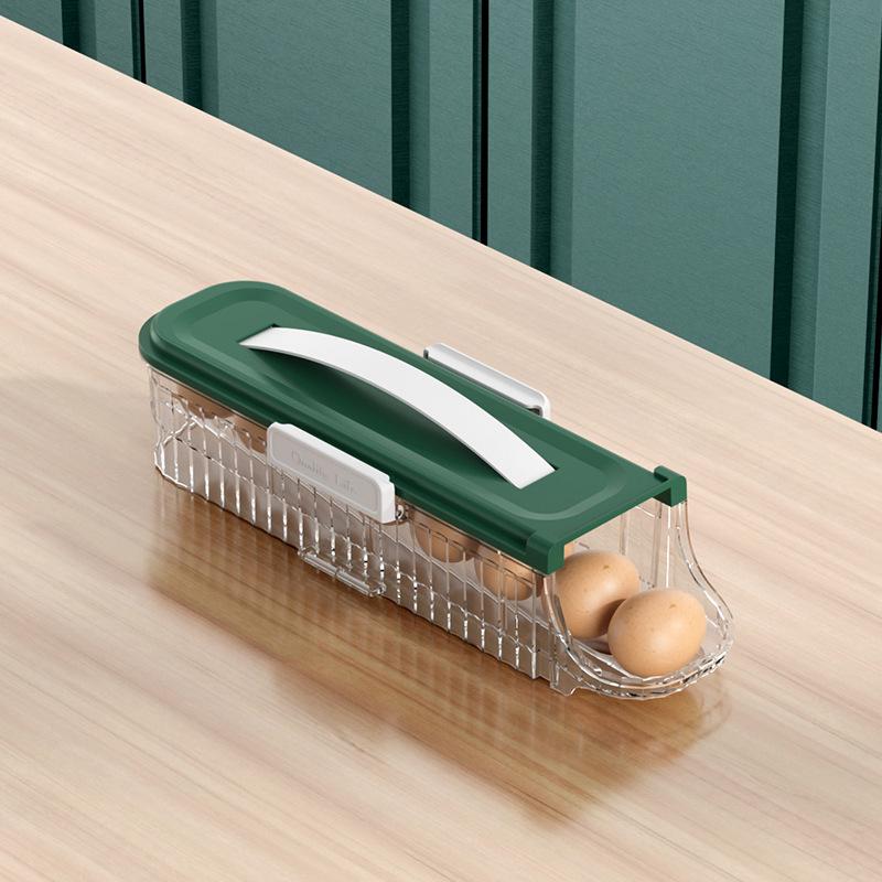 Egg Carton Roller Dispenser: Stackable Refrigerator Door Storage Box