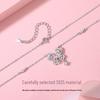 Tichia S925 Sterling Silver Butterfly Necklace - Elegant & Luxurious Clavicle Chain Gift for Women.