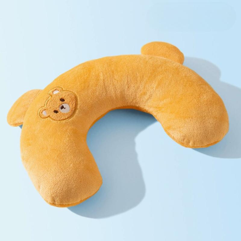 U-Shaped Pet Pillow for Dogs, Soft Plush Neck Support Cushion,Comfortable Bed Pillow, Aids In Alleviating Cervical Pressure