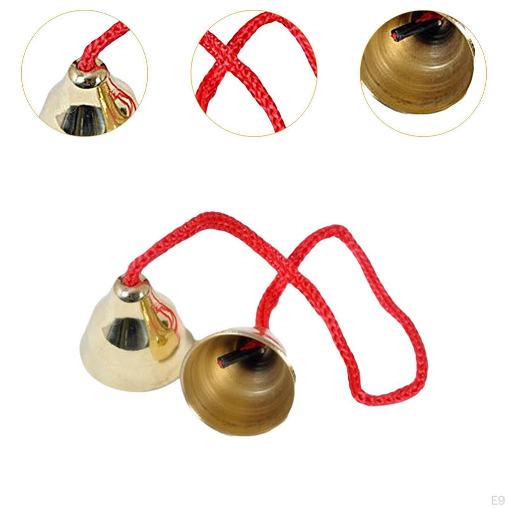 2 Pieces Hand Bells Set, Metal Percussion Musical Instrument