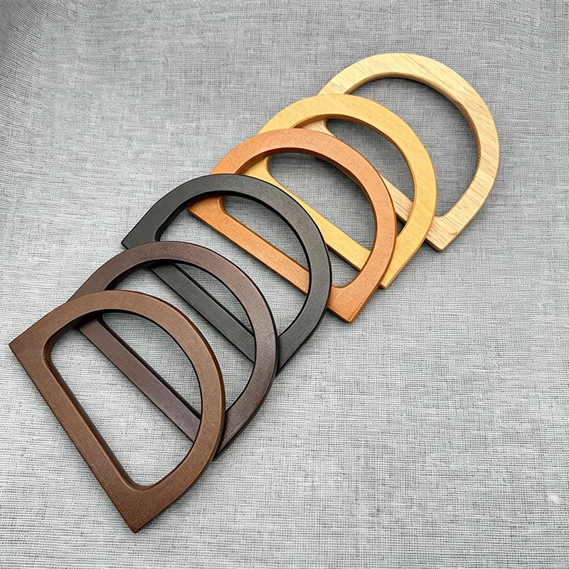 Eco-Friendly Natural Wood D-Shaped Bag Handle 1Pcs Half Circle Replacement for Crochet Shoulder Bag DIY Sewing Project