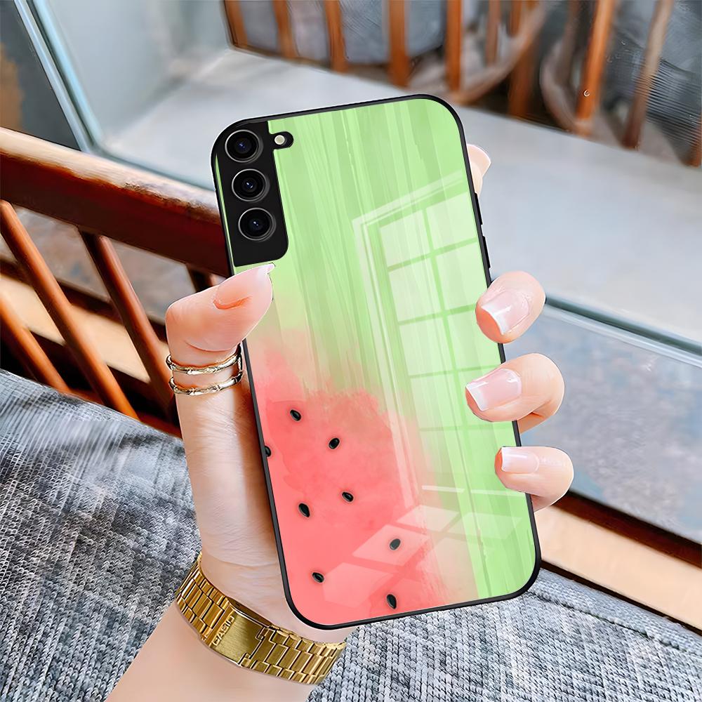 Cartoon Fruit Watermelon Phone Case For Samsung A25 A13 A33 5G A54 A36 A35 A56 A52 A14 Shockproof Glass Cover