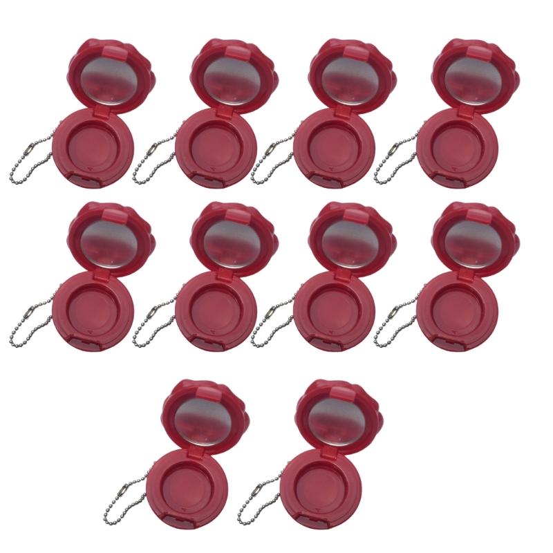 

10 Pieces Rose Mirror Lipstick Cases Practical Lip Balm Container Mini Cosmetic Bottles For Creams And Serums червоний