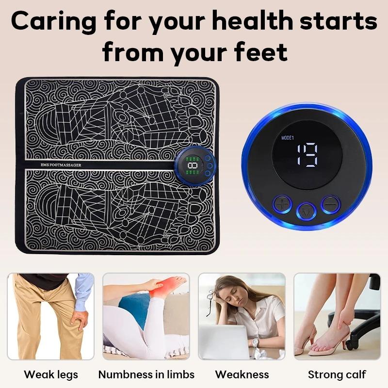 Electric Foot Massager Pad Muscle Massage Relaxation Trainer For Massage Fitness Outdoor Sport Home Family Relax with Remote Control