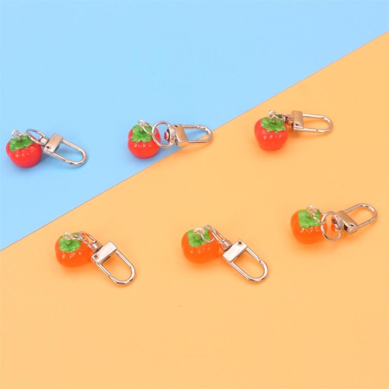 Eye catching Key Chain Charm Pendant Delicate Bag Charm Dainty Persimmon Decoration Keychain for Fashion Enthusiasts