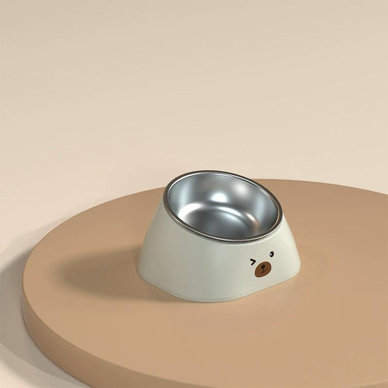 Stainless steel cat bowl dog bowl food basin anti-overturn cat drinking bowl puppy rice basin pet supplies