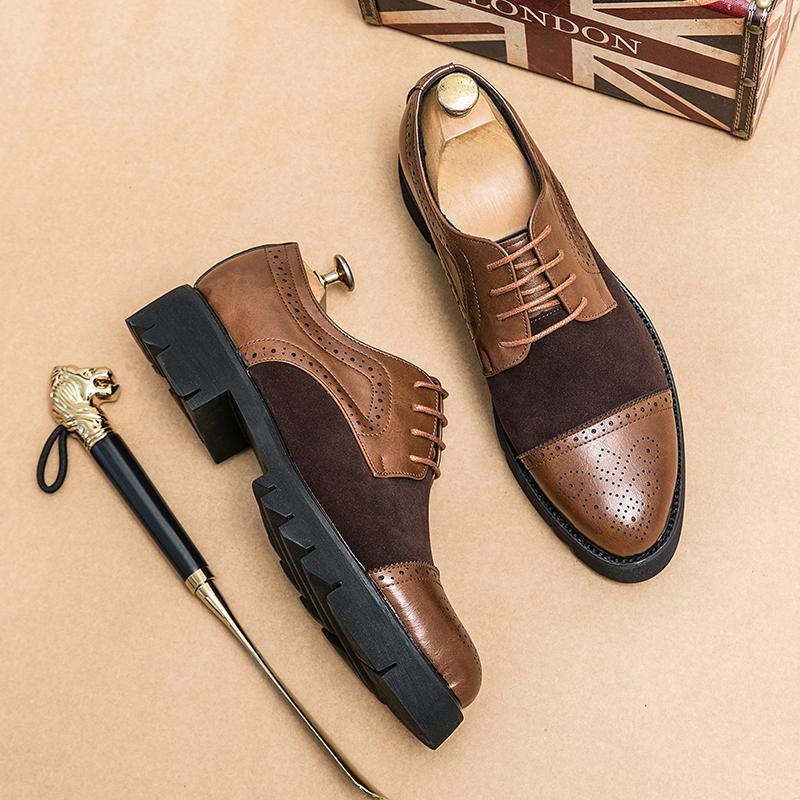 Britische Herrenschuhe Lederschuhe Brogues für Herren Formelle Hochzeitsfeier Büroschuhe Herren Oxfords Businessschuhe Mokassins Schuh