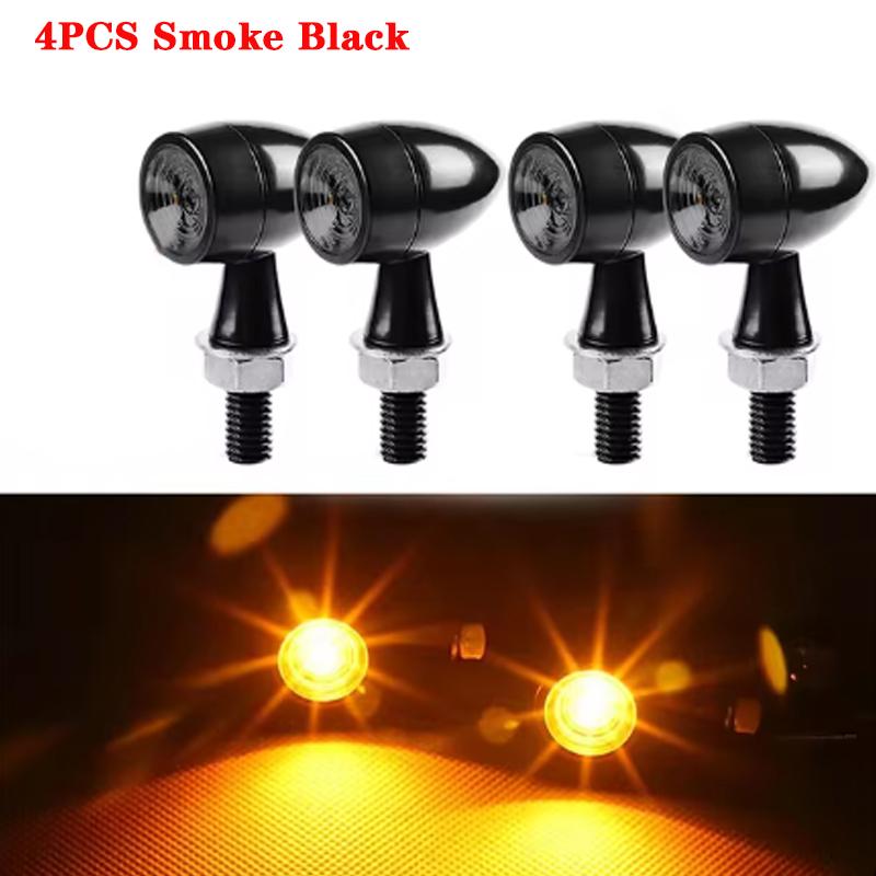 Mini Motorcycle LED Turn Signal Light Flashing Indicator Lamp Clignotant Moto For Honda Cafe Racer 12V 8mm Bullet Turn Signal