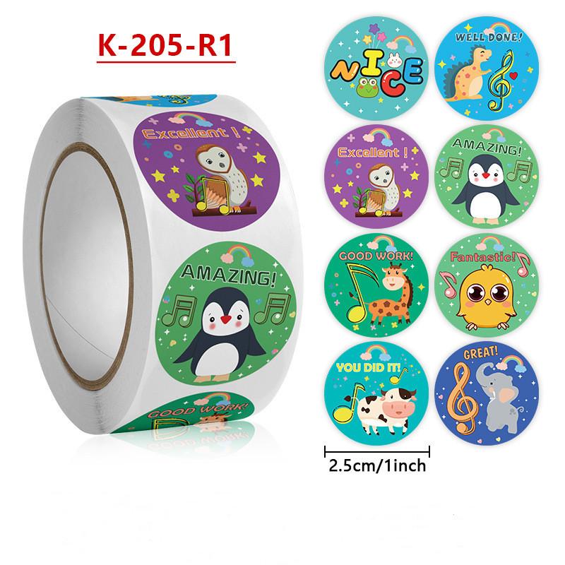 Stickers Cat 500 Pcs/roll Teacher Reward Sticker Fun Motivation Animal Sticker For School Teacher Student Stationery Stickers