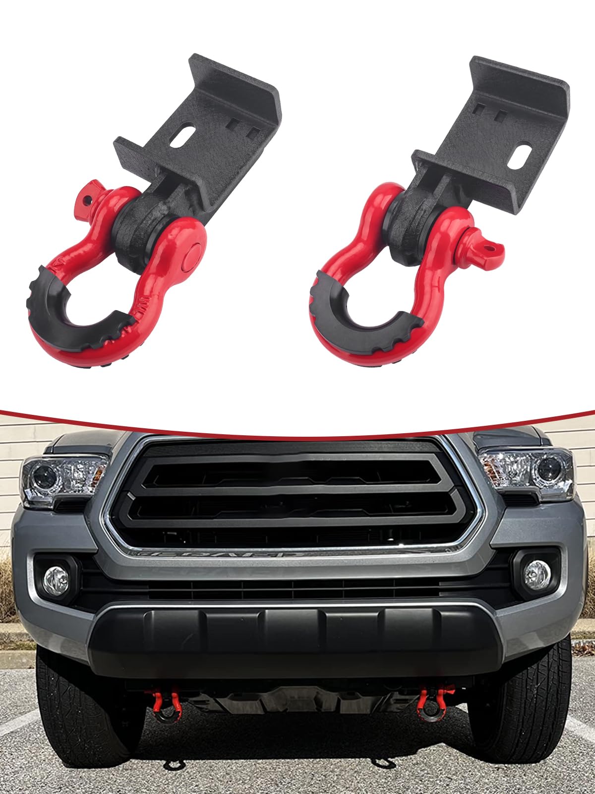 

Chelhead Toyota Tow Shackle for Front Tow Hook Mounting Demon Hook Mounting Bracket for Recovery 2009-2023, Bracket, 3/4 D-Ring Shackle, Off-Road