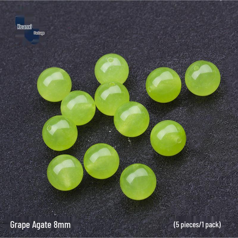 Green Grape Chalcedony Round Beads - DIY Spacer Bracelet Jade Accessories