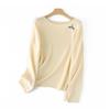 2026 Autumn/Winter Pure Wool Embroidered Loose Knit Pullover