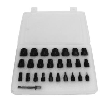 25Pcs Damaged Screw Extractor Set Chromium Molybdenum Steel 38 Inch Square Drive Hex Head Screw
