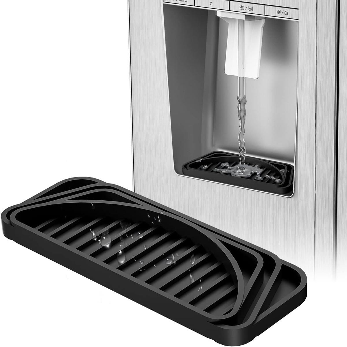 

1pcs Water Dispenser Anti-overflow Silicone Mat Drip Tray Coffee Machine Refrigerator Drain Mat Kitchen Sponge Drain Tray чорний