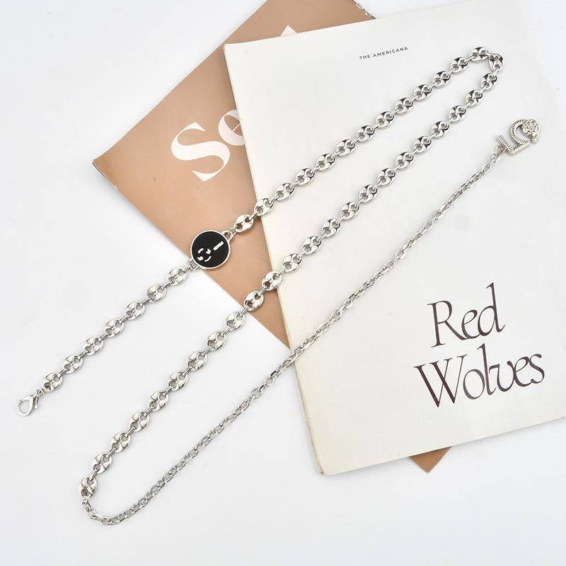 New Fashion Women's Metal Waist Chain Digital Buckle Decorative Dress European and American Style Women's Body Chain
