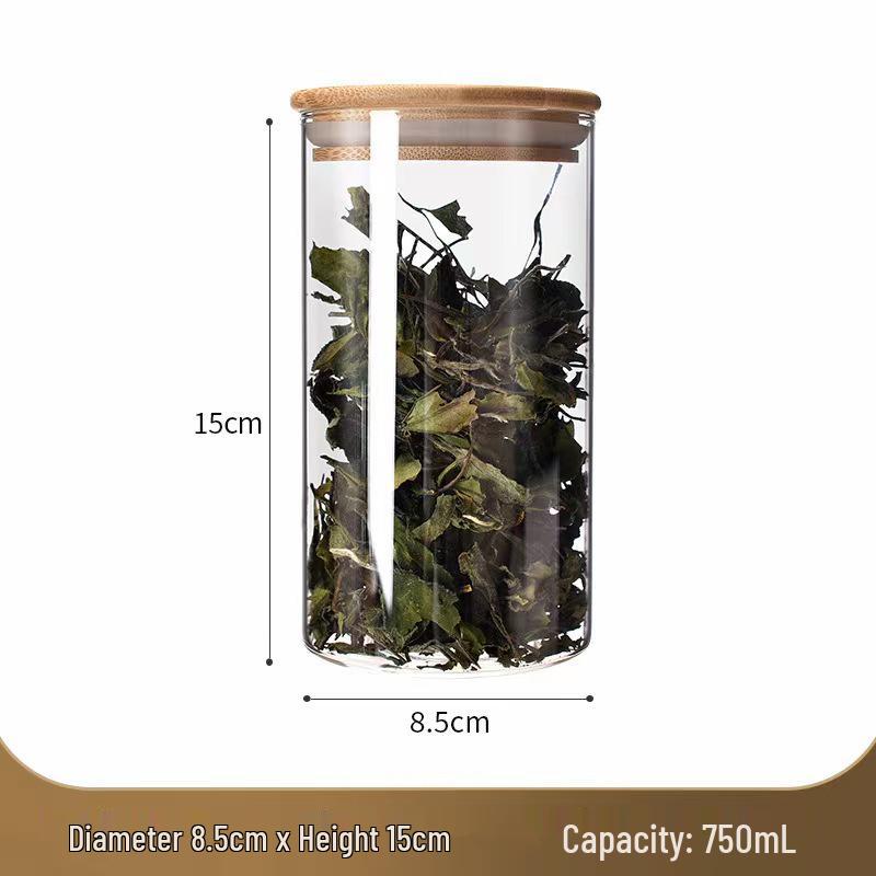 Borosilicate Glass Storage Jar with Bamboo Lid for Cereals, Grains, and Coffee Beans