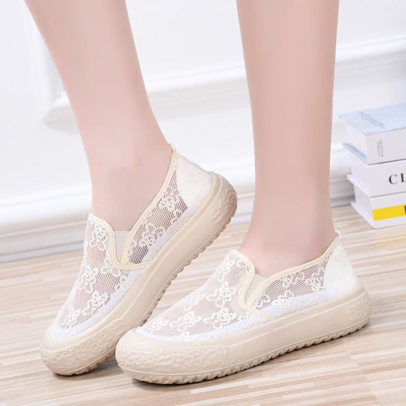 

Летняя новая женская обувь рыбака плоская ленивая обувь на одну педаль повседневная трендовая универсальная сетчатая обувь 40