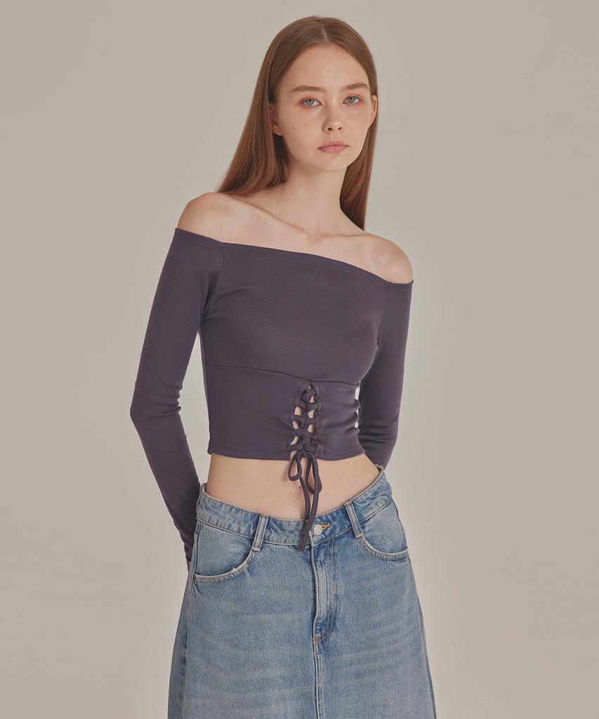 TOPGIRL Lace Up Corset Off Shoulder Top_T426Tp119