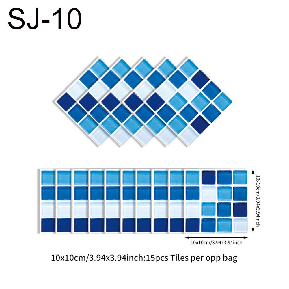 15 Uds pegatina impermeable DIY azulejo pared 3D cocina baño decoración