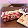 Red Plaid Hello Kitty Pencil Case Cute Large Capacity Storage Bag For Women And Students
