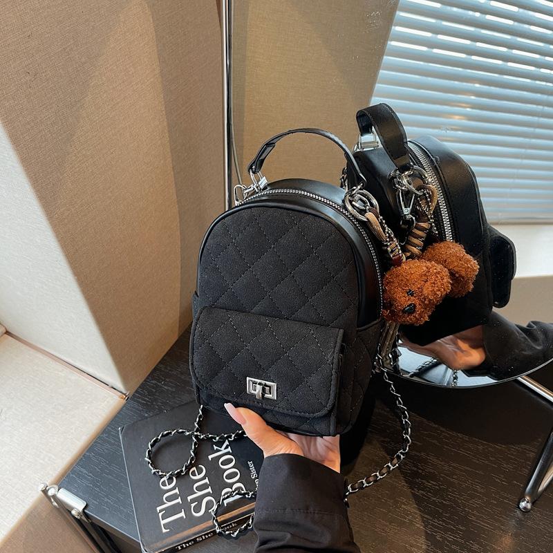 Autumn and winter retro backpack bag women's new diamond chain bag single shoulder crossbody small backpack