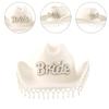 Fringed Pearl Bride Cowboy Hat for Female BrideToBe Bride Cowboy Hat Bachelorettes Party Headwear Wedding Celebration Hat