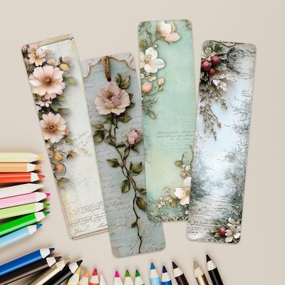 30pcs Flowers Landscape Book Club Page Markers Vintage DIY Reading Decor Students