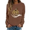 Women's Halloween Print Long Sleeve Neck Casual Top