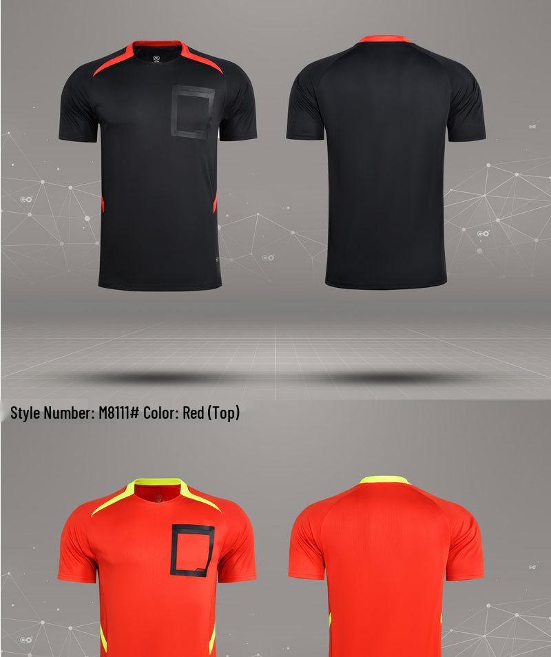 Fußballschiedsrichter Kurzarm-Uniformset für Spiel & Training mit Aufdruck