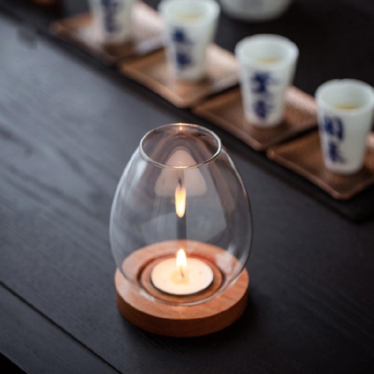 Candle Holder Glass Cover Decorations for Bedroom Farmhouses Candlesticks Decors