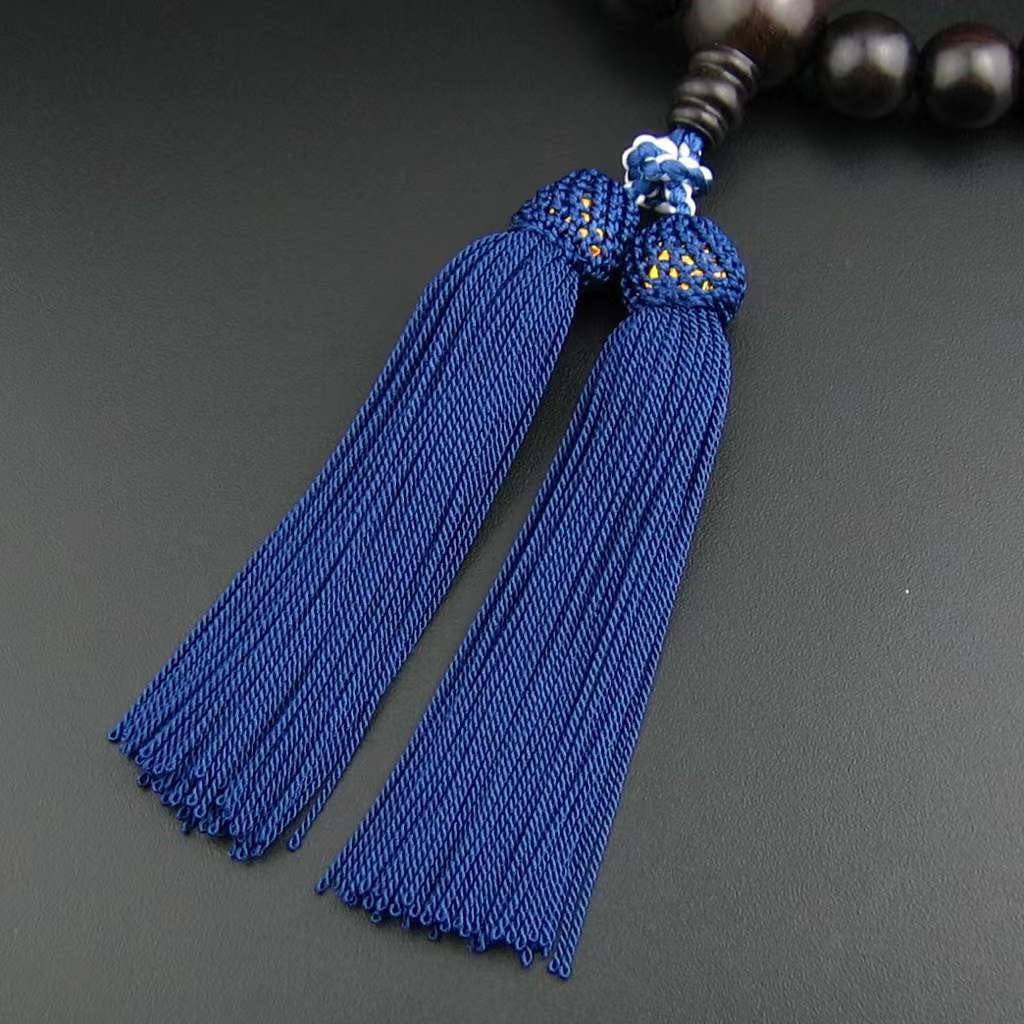 Myorenka Koraliki modlitewne dla mężczyzn Juzu Heban 22 koraliki Niebieski agat Koraliki modlitewne Woreczek na koraliki modlitewne Zestaw Koraliki modlitewne na jedną rękę Nieformalne koraliki modlitewne Sektowe do użytku