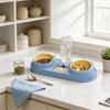 Pet Cat Food And Water Bowl Set With Antispill Design For Home Use