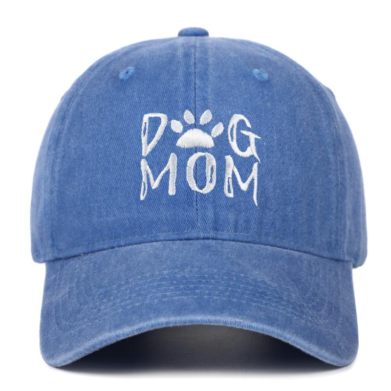 Retro Letter Embroidery Dog Dad Baseball Caps Washed Cotton Adjustable Casual Hat Hip Hop Streetwear y2k Cap