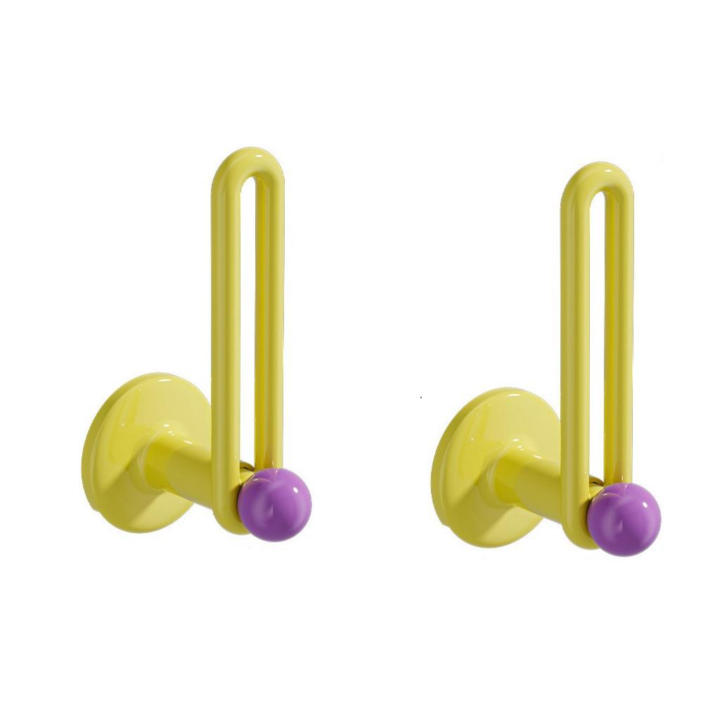 

2Pcs Wall Mounted Hair Rope Storage Rack Plastic Scrunchies Storage Rack for Home жёлтый