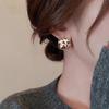 Modern Retro Gold Square Stud Earrings: Unique, Feminine Design