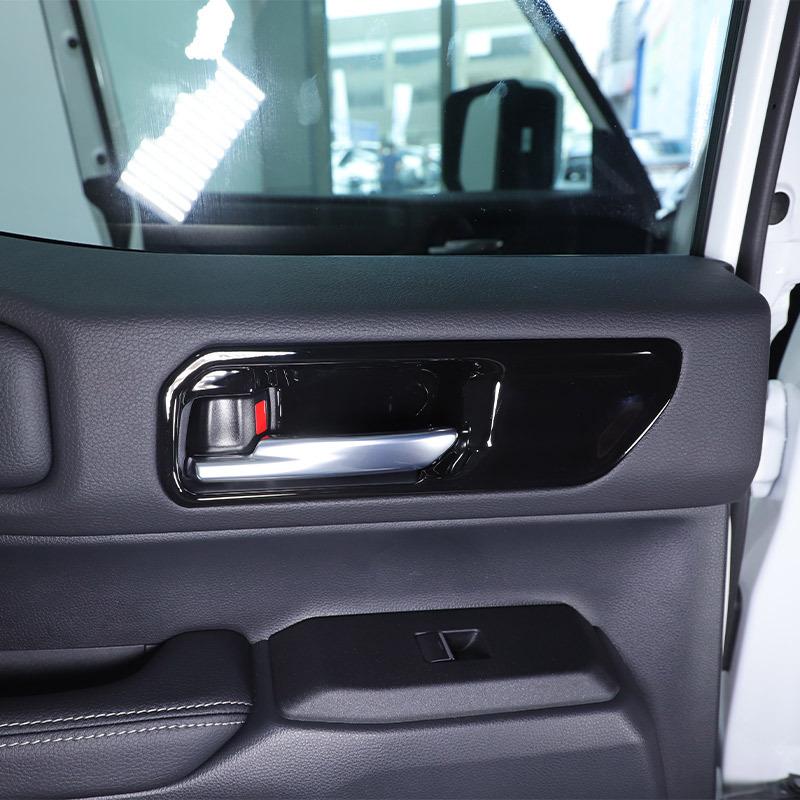 For Toyota Land Cruiser Prado 2024-2025 ABS Carbon Fiber/Black Car Inner Door Handle Door Bowl Decorative Frame Car Accessories