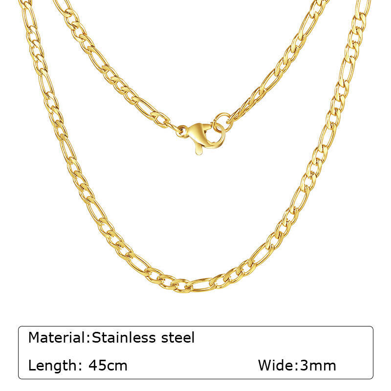 Trendy Layered Necklace for Women, 18K Gold Plated Stainless Steel Link Chain Modern Minimalist Jewelry