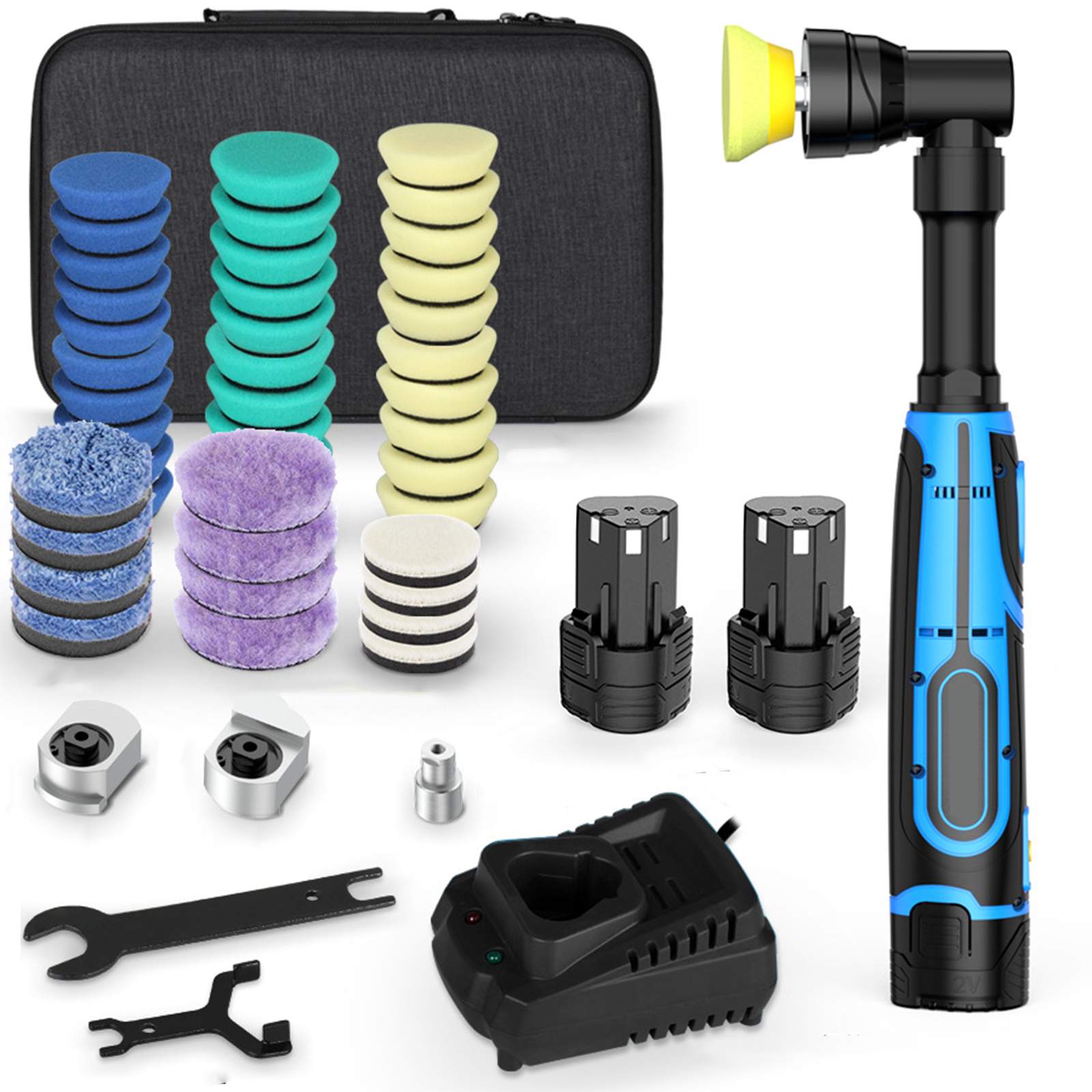 

Lithium battery spot polishing machine car polishing waxing glaze sealing machine spot polishing electric grinder portable handheld 1 inch 2 inch EU 2*battery