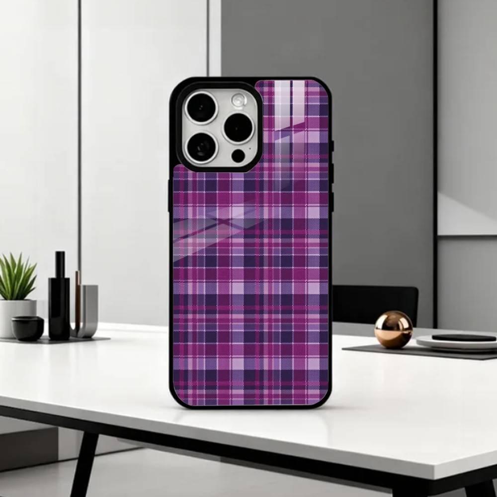 Cool P-Purple P-Plaid Pattern   Phone Case For iPhone17,16,15,14,13,12,11 Plus,Pro Max Magnetic For Magsafe Wireless Charging