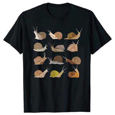 T-shirts Animaux Escargot Drôles Style Été Graphique Coton Streetwear Manches Courtes Cadeaux d'Anniversaire T-shirt Vêtements Homme