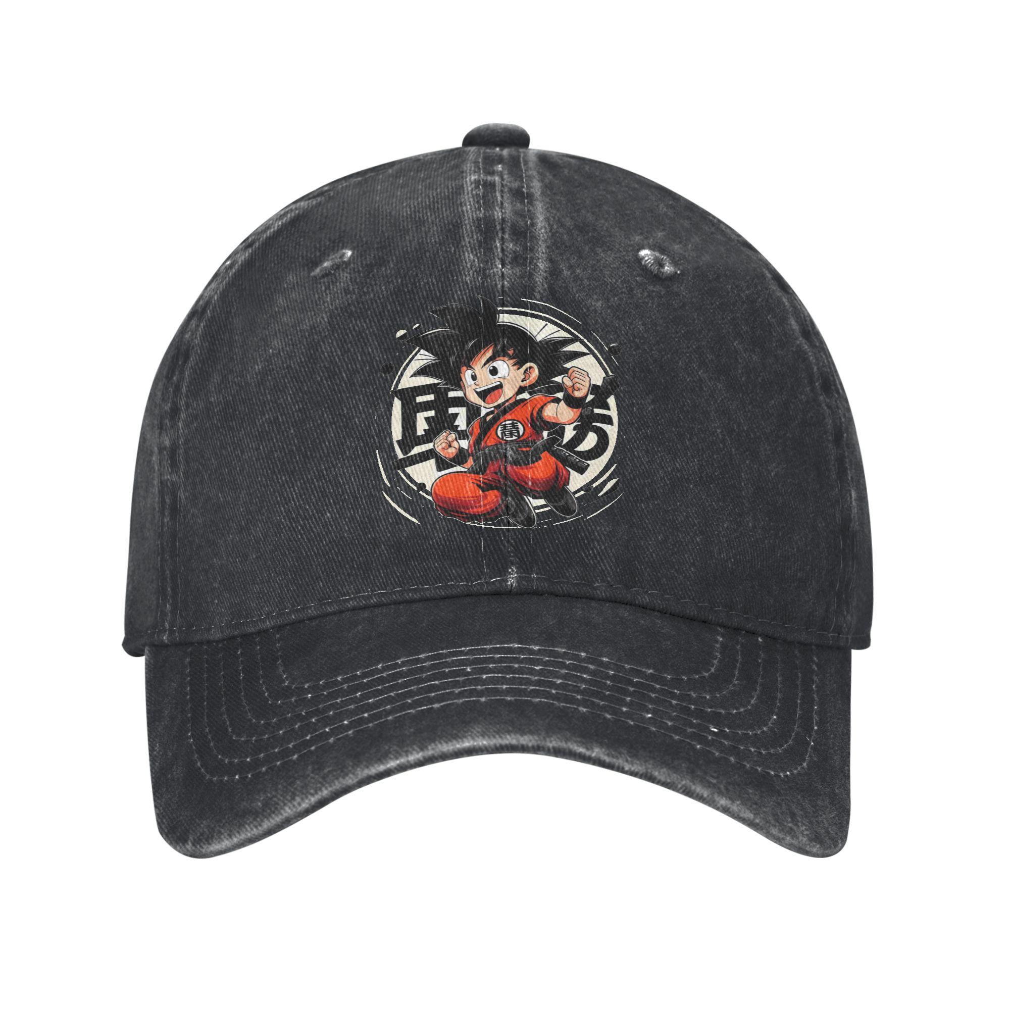 

Goku Anime Dragon Ball Men Women Baseball Caps Distressed Denim Hats Cap Vintage Outdoor Running Adjustable Fit Headwear One Size чёрный