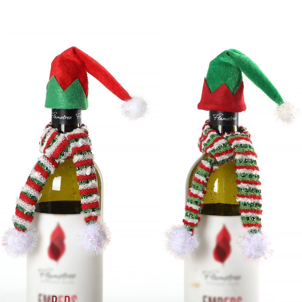 3Sets Nordic Style Christmas Wine Bottle Cover Simple Red Wine Bottle Cover Wine Bottle Hat  Kitchen