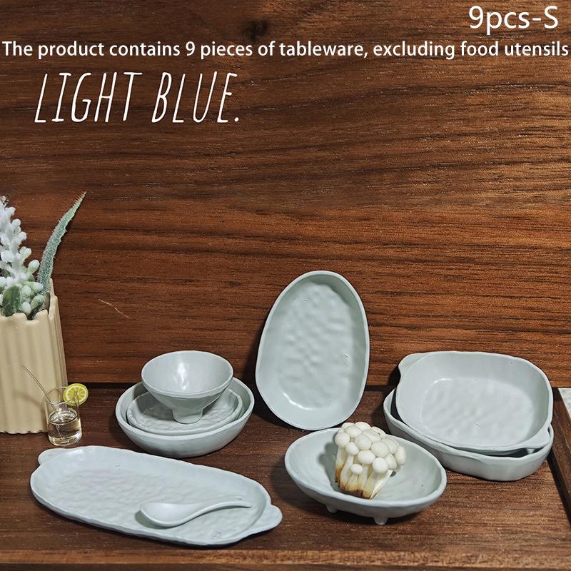 Dollhouse Miniture Bowl Plate Chopstick Tray Kit Doll Home Simulation Kitchen Tableware Decoration Pretend Play Toys