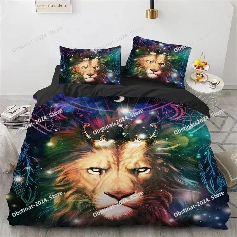 3D Animal Duvet Cover Microfiber Wolf Fox Elk Bedding Set Wild Animals Comforter Cover King Queen For Teen Adults Bedroom Decor
